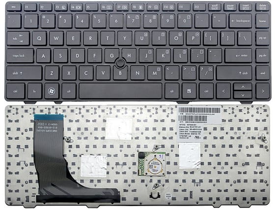 Laptop keyboard repair. Laptop keyboard. Top view and bottom view